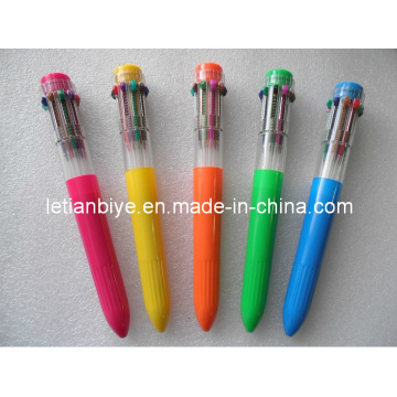 Multicolor caneta esferográfica plástica com 10 recargas como fonte de escritório (LT-Y005)
